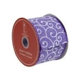 thumbnail image 3 of Northlight Christmas Swirl Wired Spring Craft Purple Polyester Ribbon, 360" x 2.5", 3 of 4