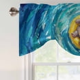 thumbnail image 5 of Funny Art Tie Up Valances Curtain, Adjustable Kitchen Summer Hippocampus Swimming Blue Sea View Oil Painting Valances for Windows Decor, Rod Pocket Short Curtains Set for Bedroom/Bathroom, 42"x18", 5 of 9
