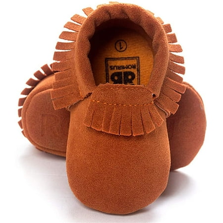 

QWZNDZGR Infant Baby Fringe Moccasin Slipper Boys Girls Tassel Suede Leather Toddler Sneakers Soft Sole First Walking Loafers Crib Shoes