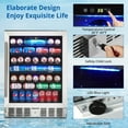 thumbnail image 3 of Faitaliicy 166 Cans Beverage Refrigerator Cooler 24" Mini Beverage Fridge Wth Glass Door Freestanding Beer Wine Drink Soda Fridge Small Drink Machine Built-In LED Light For Bar Kitchen Office, 3 of 6