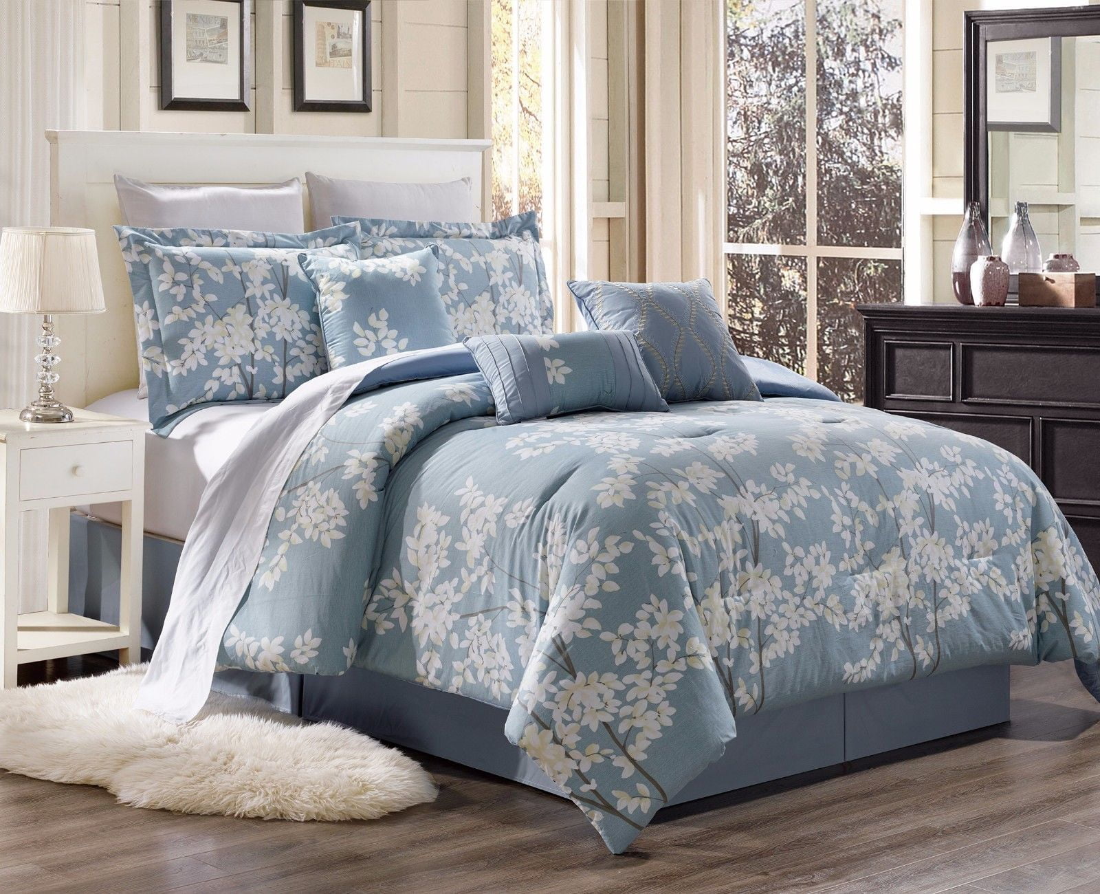 BY375 2Piece Fresh Floral Pattern Twin Cotton Duvet Cover Bed Set For