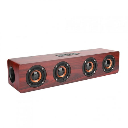 Garosa Red Wood Grain Speaker, Portable Wireless Soundbar Speaker With 3W  Subwoofer PC Phone Desktop Music Player