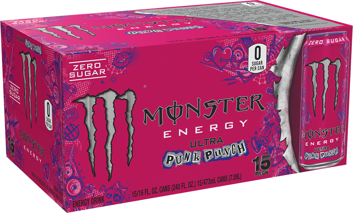 Monster Ultra, Punk Punch, Sugar Free Energy Drink, 15 Pack - 16 Fl Oz
