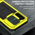 thumbnail image 4 of Feishell Cover for Samsung Galaxy S22 Case Heavy Dustproof Shockproof Dropproof Military Grade Rugged Durable Aluminum Metal Case with Kickstand Screen Protector, Yellow, 4 of 7