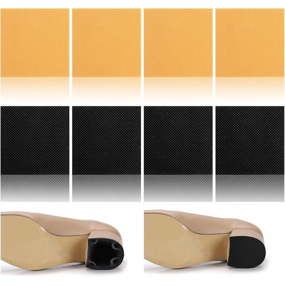 8 Pcs High Heels Patch, Square High Heel Replacement Tips Black Heels Caps, Boot Replacement Shoe Repair Patch for Tread Pad Non Slip Heel Protectors