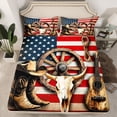 thumbnail image 2 of Homewish Retro Bull Skull Queen Sheet Sets,Rustic Western Cowboy Flat Sheet,Rustic Music Guitar Queen Fitted Sheet For Boys Kids,Luxury Bedroom Decor,4 Pieces, 2 of 7