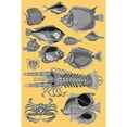 thumbnail image 3 of Renard, Louis 13x18 Black Modern Framed Museum Art Print Titled - Tropical Fish Collage 4-Yellow Background, 3 of 5