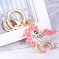 thumbnail image 4 of Crystal Unicorn Keychain Fashion Key Rings Friends Keychain Ornament (Pink), 4 of 8