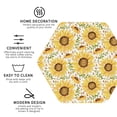 thumbnail image 4 of Pofeuu Watercolor With Sunflowers Print Leather Coasters Set of 6, Round Cups Mugs Mat Pad for Home Kitchen Heat Resistant Drink Coasters,Hexagon, 4 of 7