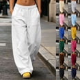 thumbnail image 3 of shoper Womens Baggy Sweatpants High Waisted Wide Leg Pants | Oversized Lounge Sweat Track Pants with Pockets, Y2k Loose Fit Soft Joggers (Light Blue,XL), 3 of 8