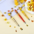 thumbnail image 5 of DIY Beadable Pen Making Kit Including Natural Wood & Glass & Polymer Clay & Resin & European Beads Plastic Ball-Point Pens Heart & Smiling Face & Bees Alloy Enamel & Tassel Pendants Yellow 142Pcs/box, 5 of 6