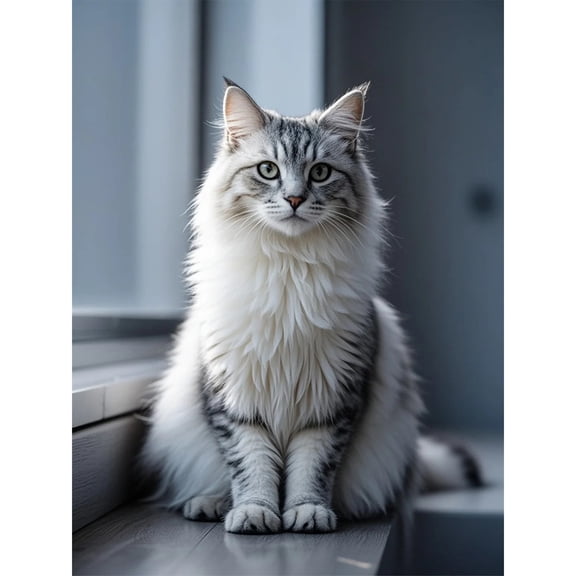 Lcdjbfbf SIBERIAN cat pattern Diamond Art 5D Diamond Painting DIY Kits Full Round Drill Rhinestones by Number Stitch Arts and Crafts for Living Room Home Wall Decor 30x40cm