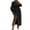 Black, variant on Women's Wool Blend Court Style Overcoat, Lantern Sleeve Long Coat with Large Lapel Design, Elegant Formal Woolen Coat for Women, Vintage Inspired Trench Coat, Winter Autumn Dressy Outerwear Black L