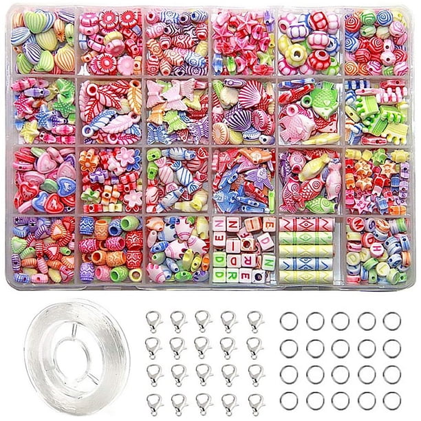 3 uds 24 tipos de cuentas pulsera collar joyería DIY Kit de fabricación