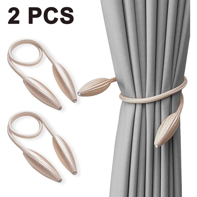 2 PCS Magnetic Curtain Tiebacks,Convenient Drape Tie Backs, Decorative Drape Tie Backs Holdback Holder for Window Draperies, No Tools Required