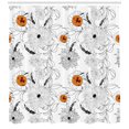 thumbnail image 3 of Ambesonne Floral Shower Curtain, Flower Petals Growth, 69"Wx84"L, Pale Blue Orange, 3 of 3