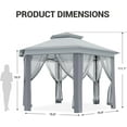 thumbnail image 2 of Garvee 79.5" Pop up Gazebo, Adjustable Height with Mosquito Net, Double-Layer, Grey, 2 of 11