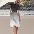 thumbnail image 4 of Efsteb Womens Summer Dresses V Neck Puff Short Sleeve Midi Dress Casual Lightweight Versatile Sun Dresses (Black,XXL), 4 of 6