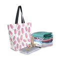 thumbnail image 2 of FORMRS Womens Canvas Tote Bag with Zipper Inner Pocket Shoulder Handbag, Pink Popsicle Pattern, 2 of 7