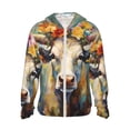 thumbnail image 1 of KLL Veste à Capuche Extérieure Protection Solaire UPF 50+ pour Hommes et Femmes, Imprimé Fleur Vache, Manches Longues, Pêche, Randonnée, Performance - Grande Taille, 1 of 7