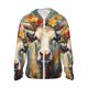 thumbnail image 1 of Fotbe Oil Painting Flower Cow Chaqueta con Protección Solar UPF 50+ para Hombre y Mujer, Camisa con Capucha y Bolsillos-Large, 1 of 7