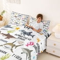 thumbnail image 3 of Feelyou Shark Educational Sea Queen Sheet Sets for Boys Girls, Kawaii Coral Ocean Animal Bed Set, Blue, 4-Piece, 3 of 5