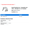 thumbnail image 2 of Spark Plug Wire Set - Compatible with 1950 - 1953 MG TD 1.3L 4-Cylinder 1951 1952, 2 of 2