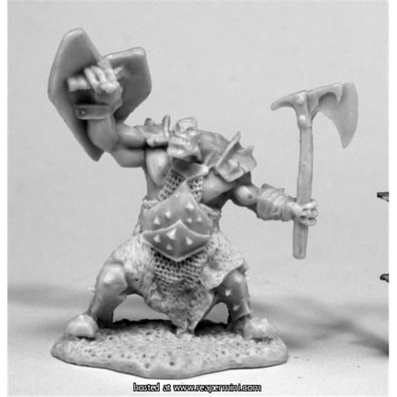 Reaper Miniatures 77430 Orc Slayer (Axe and Shield), Bones Miniature