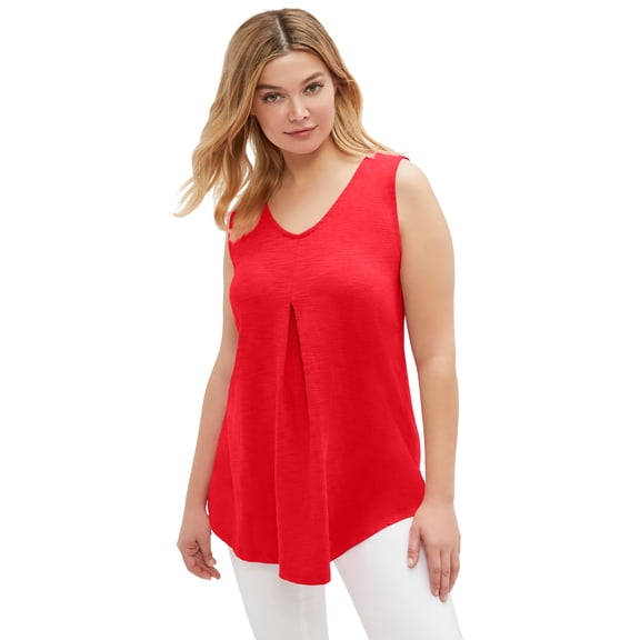 Ellos Plus Size Tank Tunic With Inverted Pleat