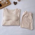 thumbnail image 1 of Qepwscx Ensemble de Chemises Thermiques et Pantalons pour Femmes à Manches Longues, Couche de Base pour l'Entraînement par Temps Froid, Col Rond, Hauts Chauds avec Soutien-Gorge Intégré, Ensembles Haut et Bas Thermiques, 1 of 5