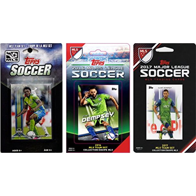 C&I Collectables SOUNDERS317TS MLS Seattle Sounders 3 Different Licensed Trading Card Team Sets