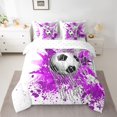 thumbnail image 2 of Homewish Gamer Football Soccer Boy 7 Pieces Bedding Comforter Set,Sport Theme Full Bedding Set Lightweight,Graffiti Splash Fitted Sheet Flat Sheet,Super Cozy Room Decor,Reversible, 2 of 8