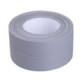 thumbnail image 1 of Sealing Strips PVC Colorful Wall Sticker Smooth Self Adhesive Tape Toilet Corner Windows Bathroom Kitchen Sink Restaurant 3.2m*3.8cm Gray, 1 of 9