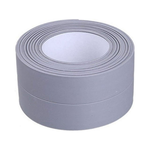 Sealing Strips PVC Colorful Wall Sticker Smooth Self Adhesive Tape Toilet Corner Windows Bathroom Kitchen Sink Restaurant 3.2m*3.8cm Gray