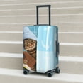 thumbnail image 2 of Lsque Funny Cat Taking a Bath Printed Luggage Cover, Travel Luggage Protector,Scratch and Dirt Resistant, Fits 18-32 Inch Luggage - Large, 2 of 9