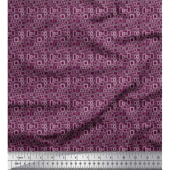 Soimoi Poly Georgette Fabric Rectangle Shirting Fabric Prints by Yard 52 Inch Wide