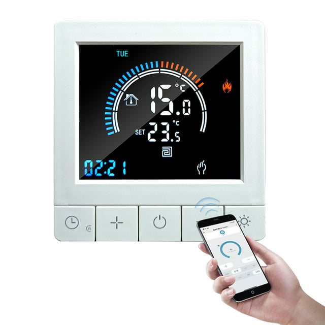 Programmable Digital with Child Lock WiFi LCD Display NTC Sensor Electric Heating Warm Floor Underfloor Controller Intelligent Wall for Home Office Hotel
