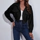 thumbnail image 1 of Chaqueta de pana de color sólido a la moda para mujer Abrigo corto de manga larga con hombros caídos Fridja po3803, 1 of 4