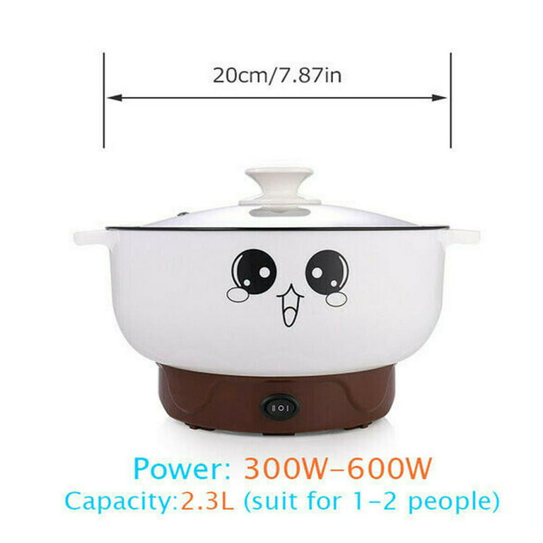 MIFXIN 4-in-1 Multifunction Electric Cooker Skillet Wok Electric Hot Pot  For Cook Rice Fried Noodles Stew Soup Steamed Fish Boiled Egg Small  Non-stick with Lid (2.3L, without Steamer) 