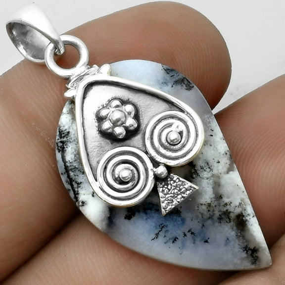 Merlinite Dendritic Opal - Turkey 925 Sterling Silver Pendant Jewelry P-1388 SDP115944