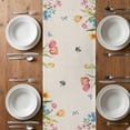 thumbnail image 4 of Table Runner 36 Inches Long for Kitchen Dining, Easter Gnomes Dresser Scarf Farmhouse, Dining Table Decorations for Wedding/Parties, Spring Watercolor Bunny Tulip Flower Beige 13 x 36 In, 4 of 8