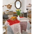 thumbnail image 4 of Square/Round Table Cloths 60x60inch,Red Abstract Oil Painting Art Party Tablecloth Cotton Linens Table Covers for Kitchen Dinning Wedding Decoration,Stain/Wrinkle Resistant,Geometric Texture, 4 of 6