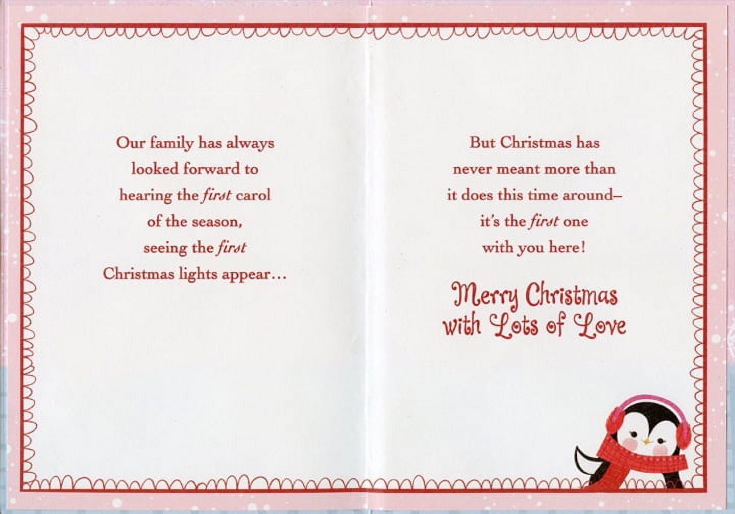 Designer Greetings Great-Granddaughter Christmas Card - Gold Foil Floral Oval Frame Card
