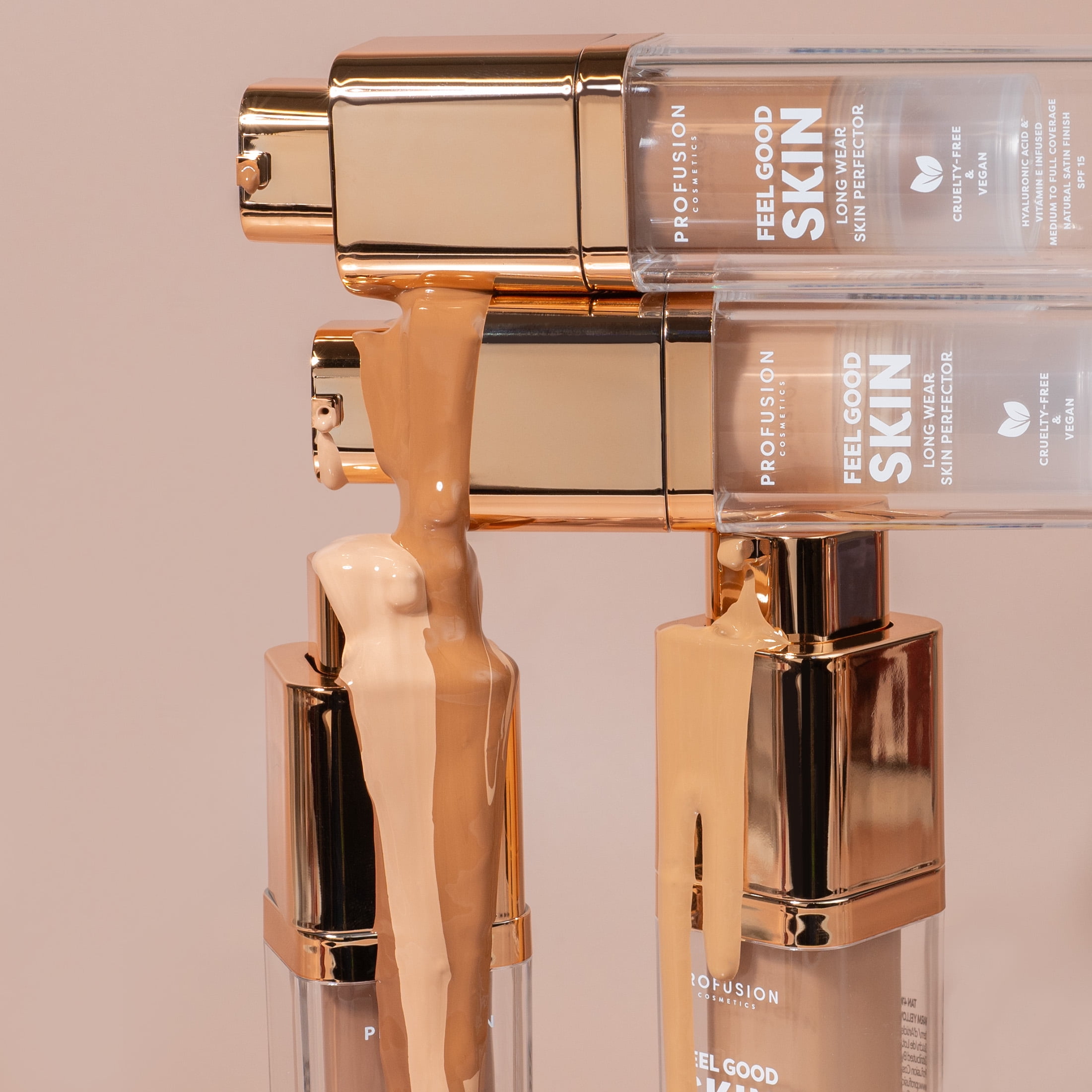 (2 pack) Profusion Cosmetics Feel Good Skin Long Wearing Skin Perfector Foundation Deep 510