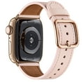 thumbnail image 1 of WFEAGL Genuine Leather iwatch Band for iWatch Series 38mm 40mm 41mm Pink sand/Gold, 1 of 10