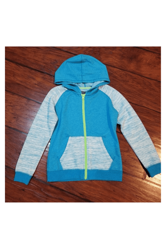 Little Girls Colorblocked Hoodie 3T, Blue Heather