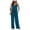 Dark Blue, variant on Ekouaer Womens Summer Jumpsuits Dressy Sleeveless Wide Leg Long Pants Rompers Casual One Piece Outfits with Pockets