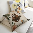 thumbnail image 5 of sloth, birds, flowers Linen toss pillowcase decoration pillowcase gifting preferred 24x24 inch cushion cover 2 sets sofa pillowcase sofa bedroom living room car, 5 of 8
