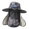 thumbnail image 3 of Gat de ventilador solar al aire libre Tapa de pesca de pesca transpirable y cómodo cómodo, sombrero de pescado de borde ancho para viajar deportes al Gris oscuro, 3 of 9