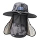 thumbnail image 2 of Sombrero solar de ventilador solar al aire libre, tapa de pesca de protección solar de borde anchos impermeables con colgajo de tapa del cuello de la Gris oscuro, 2 of 8